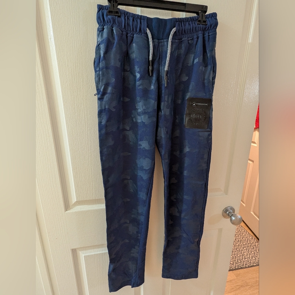 Jack & Jones Mens Navy Blue Camo Joggers